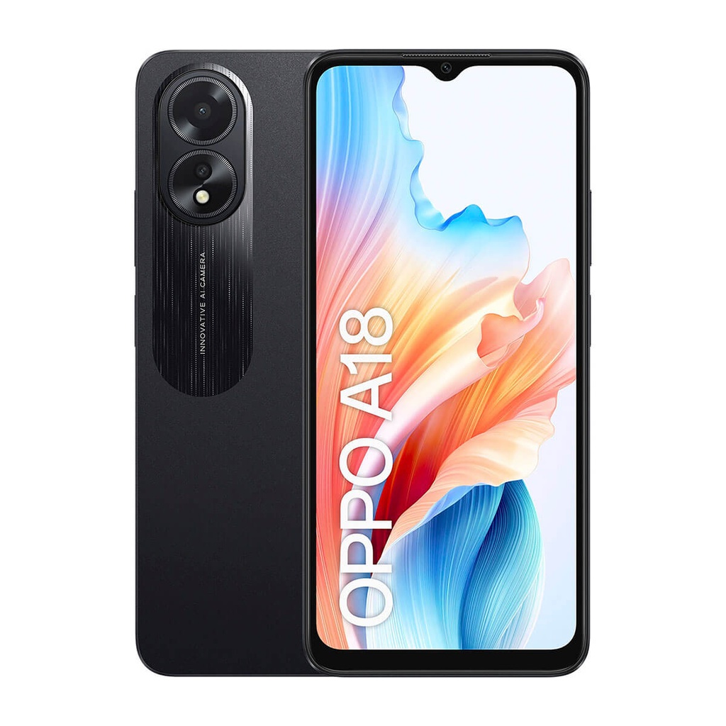 Oppo A18 4 GB/128 GB Schwarz (Glowing  Black) Dual-SIM CPH2591