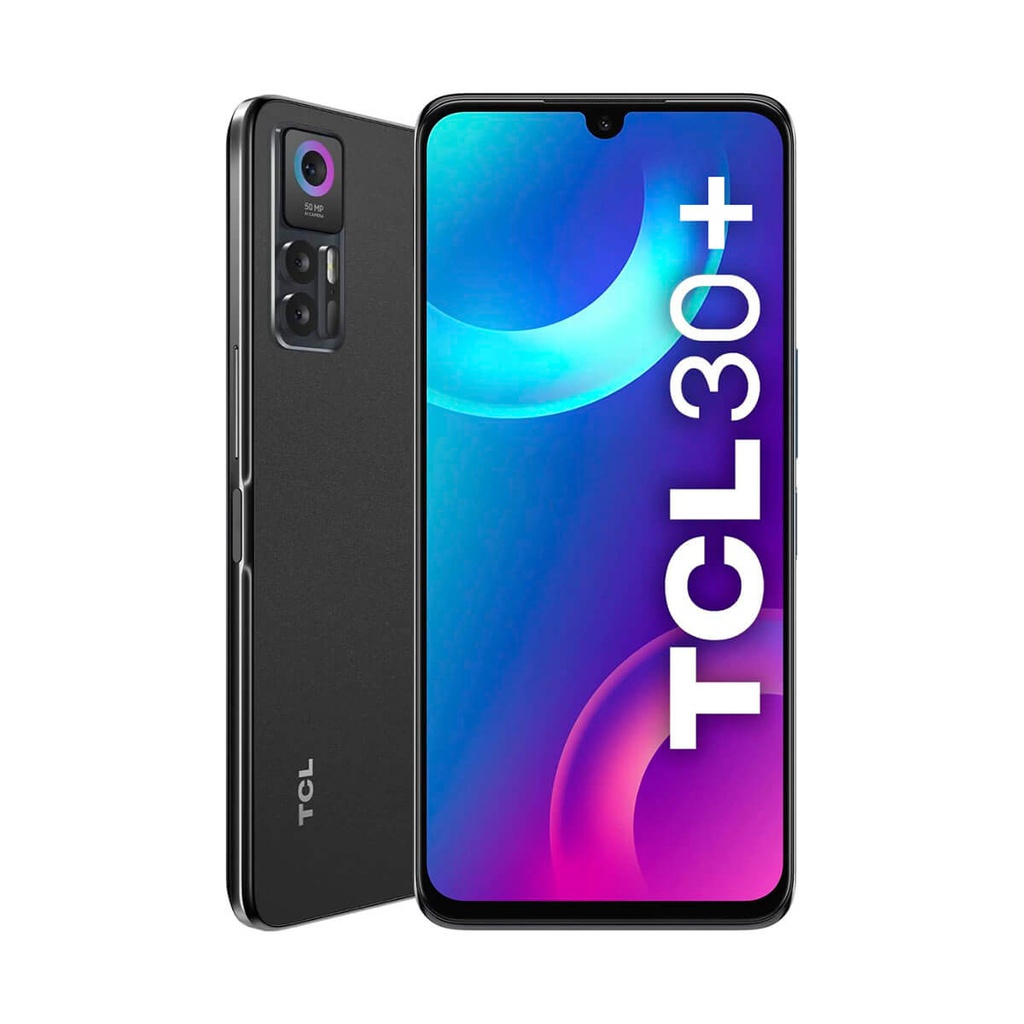 TCL 30+ 4 Go/128 Go Noir (Tech Black) Double SIM T676K