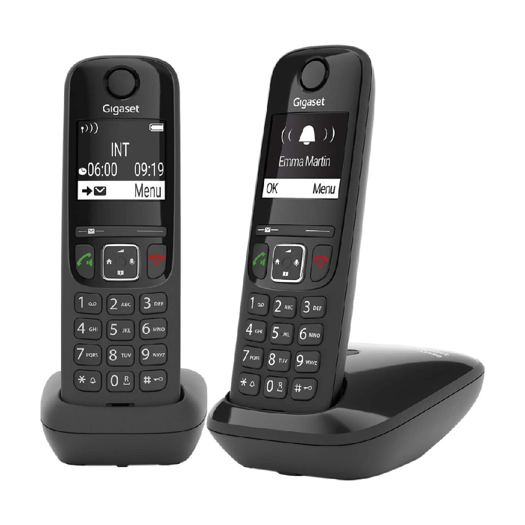 Gigaset Teléfono Inalámbrico DECT AS690 Duo Negro (Black)