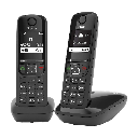 Gigaset Teléfono Inalámbrico DECT AS690 Duo Negro (Black)