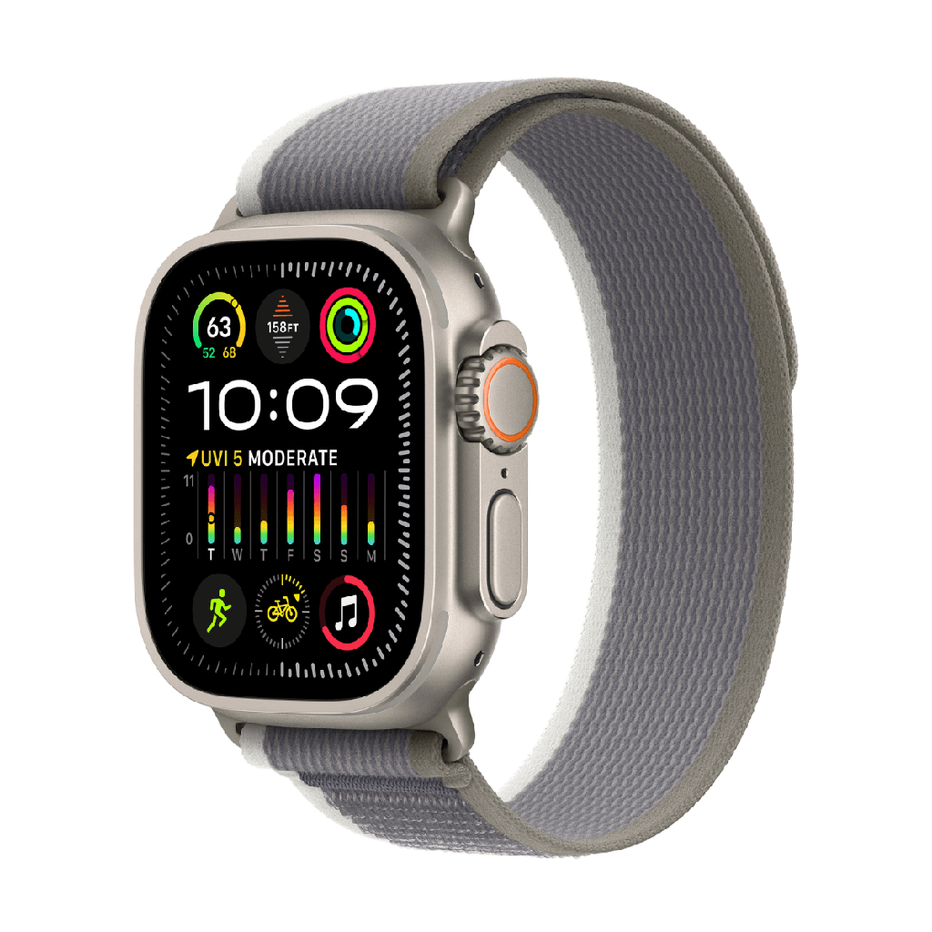 Apple Watch Ultra 2 GPS + Cellular 49 mm titanio con cinturino Trail Loop verde/grigio - Taglia M/L