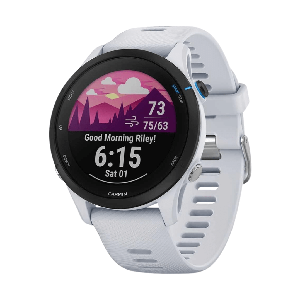 Garmin Forerunner 255 Music GPS 46 mm Smartwatch Weiß (Whitestone)