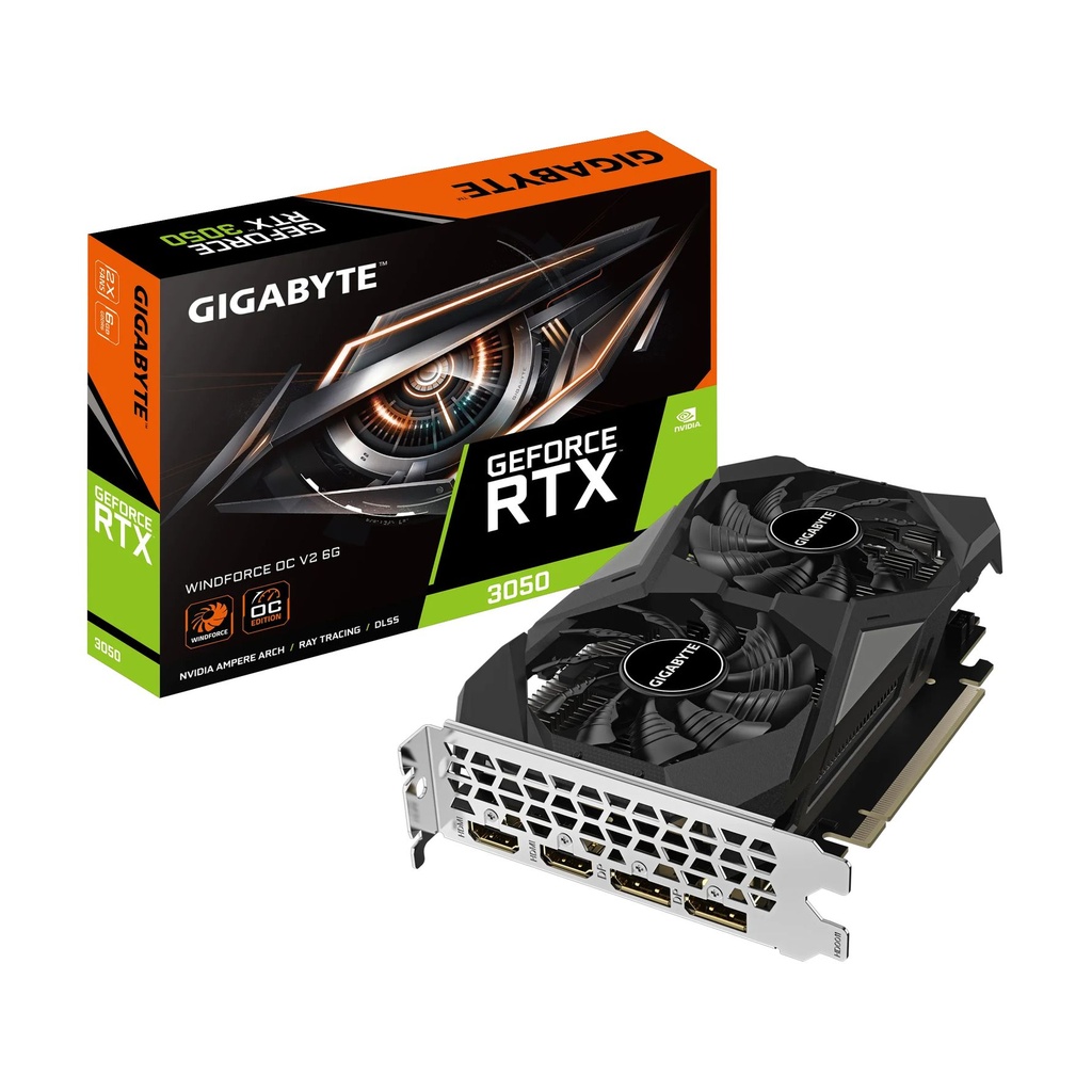 Tarjeta Gráfica Gigabyte GeForce RTX 3050 WindForce OC V2/ 6GB GDDR6