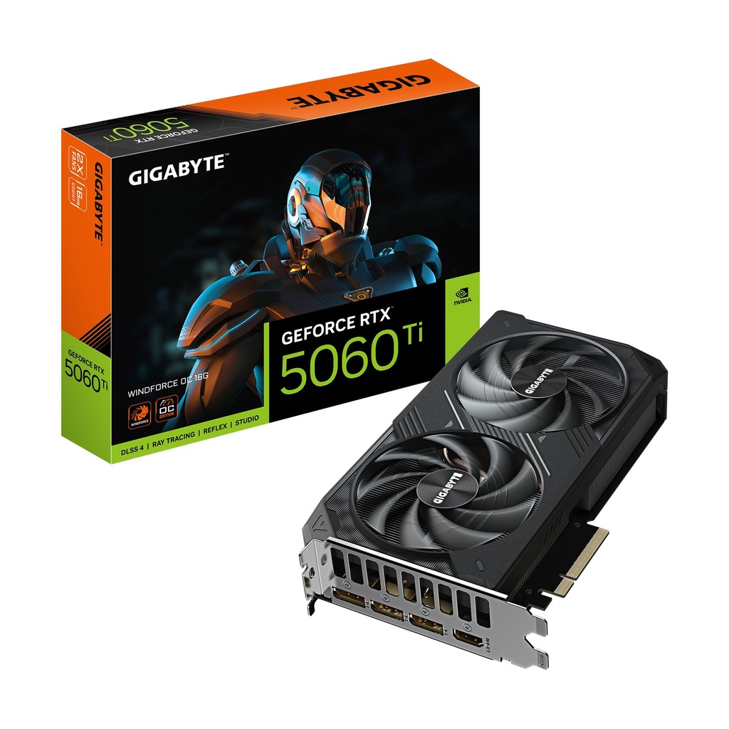 Tarjeta Gráfica Gigabyte GeForce RTX 5060 Ti WindForce OC/ 16GB GDDR7