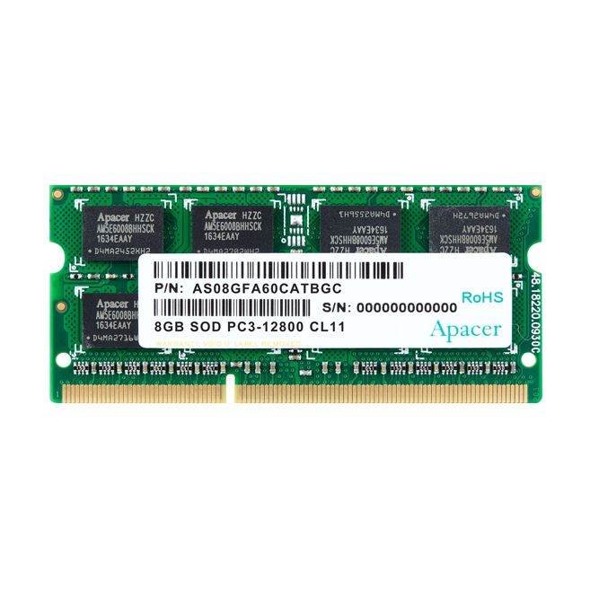 Apacer RAM Memory 8GB/ DDR3L/ 1600MHz/ 1.35V/ CL11/ SODIMM