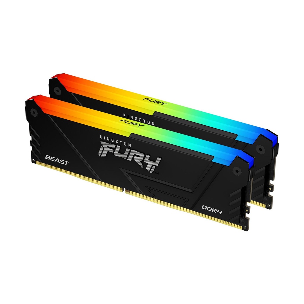 Memoria RAM Kingston FURY Beast RGB 2 x 16GB/ DDR4/ 3200MHz/ 1.35V/ CL16/ DIMM