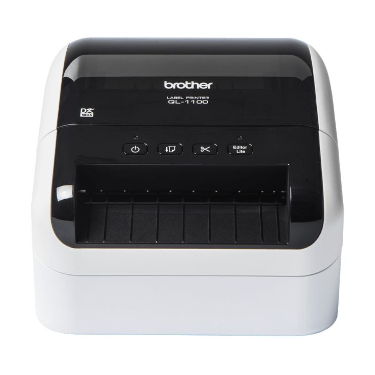 Impresora de Etiquetas Brother QL-1100C/ Térmica/ Ancho etiqueta 103mm/ USB/ Blanca y Negra