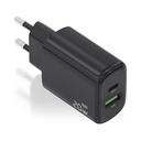 Aisens A110-0910 GaN Wall Charger/ 1xUSB Type-C/ 1xUSB/ 20W/ Black