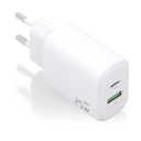 Aisens A110-0911 GaN Wall Charger/ 1xUSB Type-C/ 1xUSB/ 25W/ White