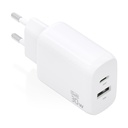 Aisens A110-0923 GaN Wall Charger/ 1xUSB Type-C/ 1xUSB/ 30W/ White