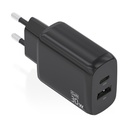 Aisens A110-0924 GaN Wall Charger/ 1xUSB Type-C/ 1xUSB/ 30W/ Black