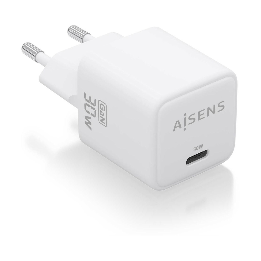 Aisens GaN Wall Charger ASCH-30W1P035-W/ 1xUSB Type-C/ 30W