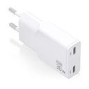 Cargador de Pared GaN Aisens ASCH-30W2P048-W/ 2xUSB Tipo-C/ 30W/ Blanco