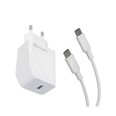 Muvit For Change Wall Charger MCPAK0044/ 1xUSB Type-C + USB Type-C Cable/ 20W