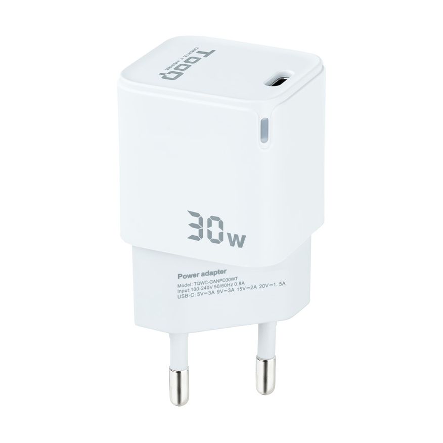 GaN TooQ TQWC-GANPD30WT Wall Charger / 1xUSB Type-C / 30W