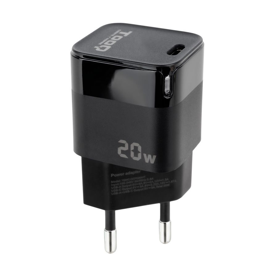 Cargador de Pared TooQ TQWC-PD20/ 1xUSB Tipo-C/ 20W