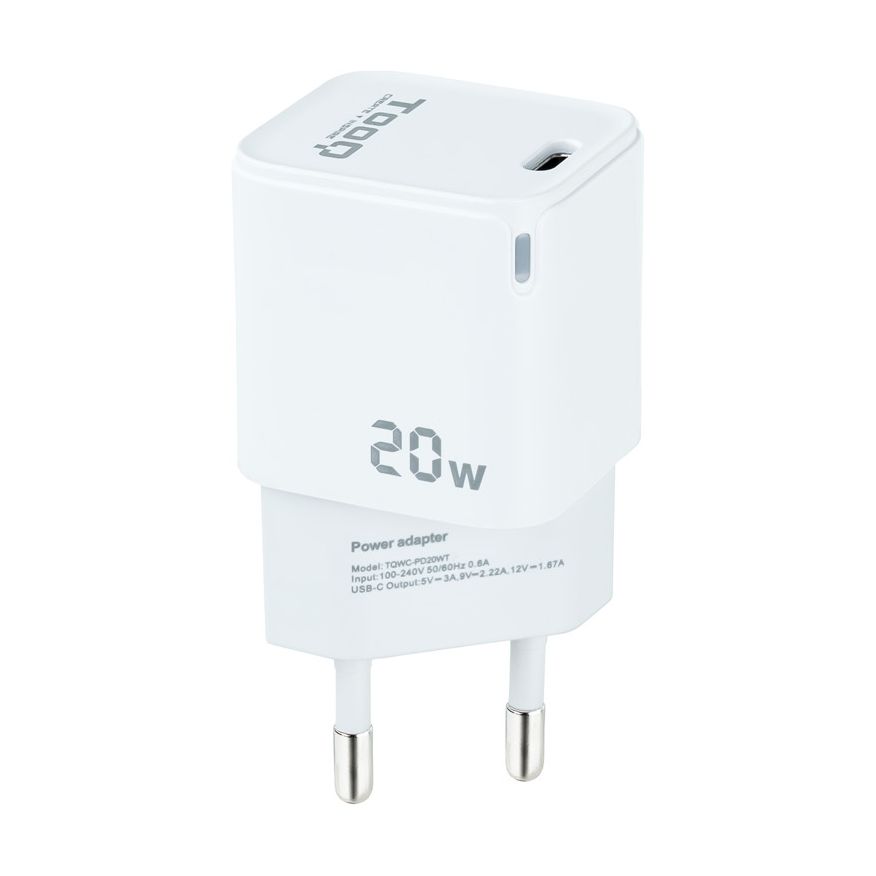 TooQ TQWC-PD20WT Wall Charger / 1xUSB Type-C / 20W / White
