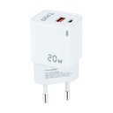 TooQ Wall Charger TQWC-QCPD20WT/ 1xUSB-Type C/ 1x USB/ 20W/ White