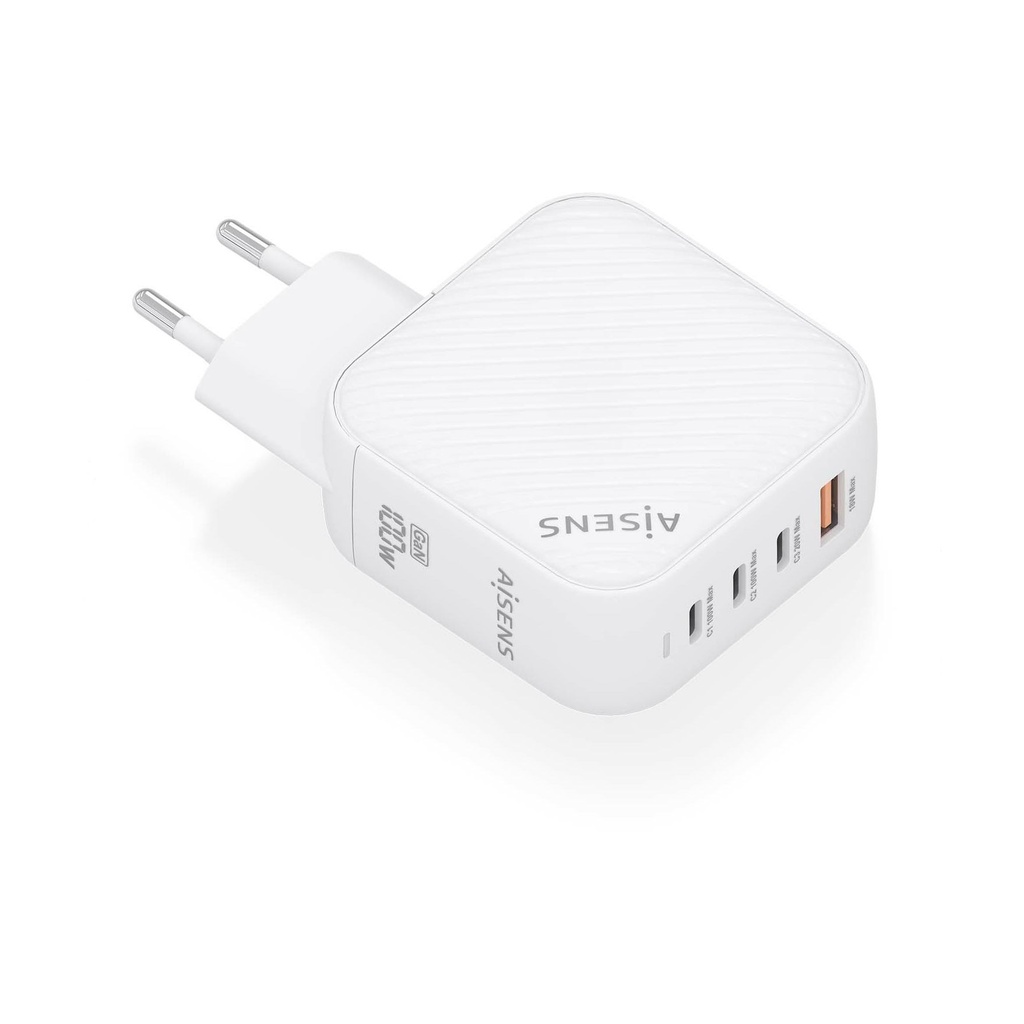 Aisens ASCH-100W4P028-W/ 3xUSB Type-C/ 1x USB/ 100W GaN Wall Charger