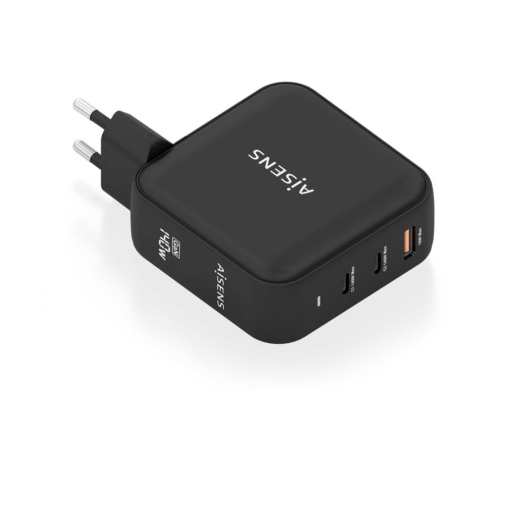Aisens GaN Wall Charger ASCH-140W3P031-BK/ 2xUSB Type-C/ 1xUSB/ 140W