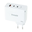TooQ GaN Wall Charger TQWC-GANQC2PD100W/ 2xUSB Type-C/ 1xUSB/ 100W