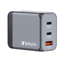 Verbatim GNC-65 GaN Universal Wall Charger for Travel / 2xUSB Type-C / 1xUSB / 65W