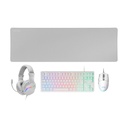 Pack Gaming Mars Gaming MCP-RGB3W/ Teclado RGB + Ratón Óptico + Alfombrilla XXL + Auriculares