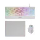 Mars Gaming MCP124 Gaming Pack/ H-MECH Keyboard + Optical Mouse + Mouse Pad/ White