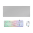 Mars Gaming MCPX Gaming Pack/ H-MECH Keyboard + Optical Mouse + Mouse Pad/ White