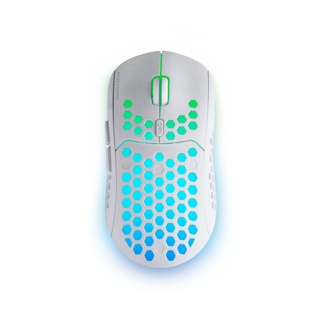 Mars Gaming MMW3W Wireless Gaming Mouse / Rechargeable Battery / Up to 3200 DPI / White