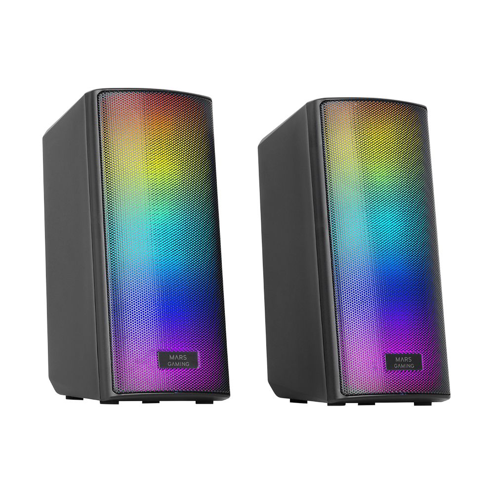 Altavoces con Bluetooth Mars Gaming MSRGB2/ 15W/ 2.0/ Negros
