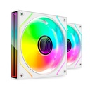 Pack 2 Ventiladores Mars Gaming MF-3DPROX2/ 12cm/ ARGB/ Blancos
