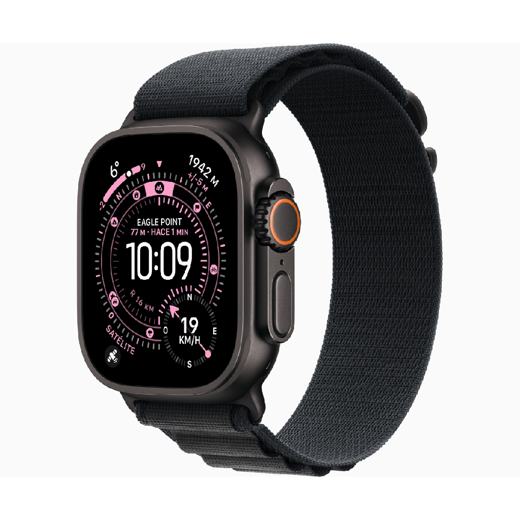 Apple Watch Ultra 3 GPS + Cellular 49 mm Titânio Preto com Pulseira Alpine Loop Preta - Tamanho G