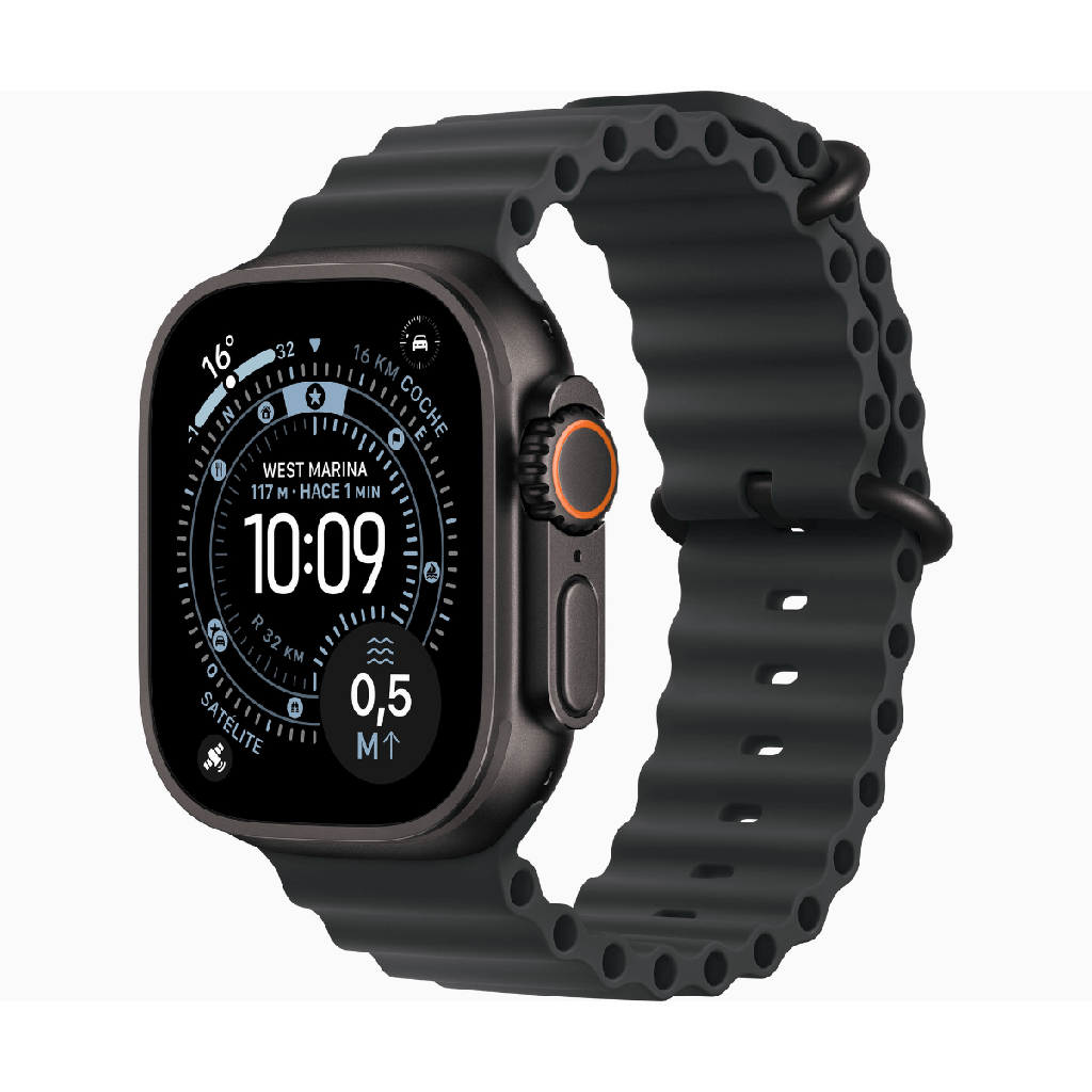 Apple Watch Ultra 3 GPS + Cellular 49mm Titanio Negro con Correa Ocean Negra (Black)