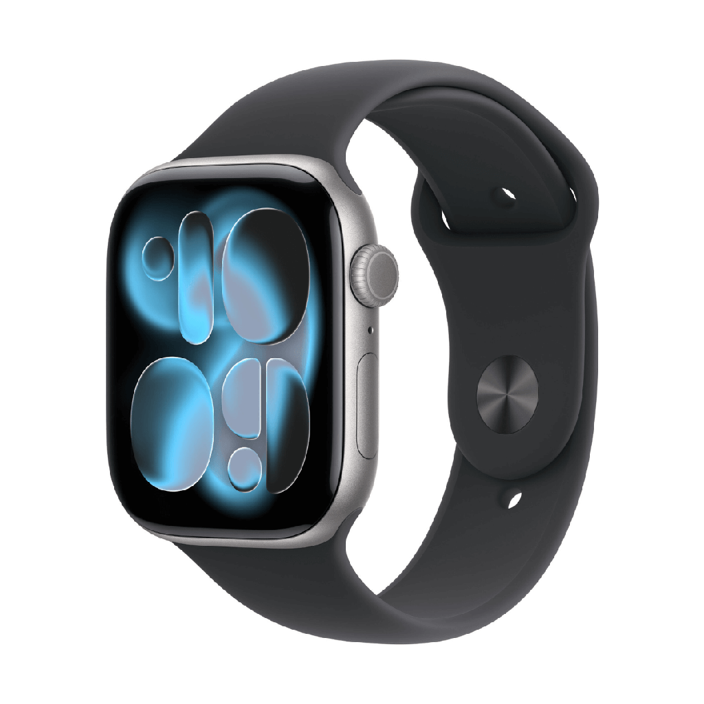 Apple Watch Series 11 GPS 46mm Aluminio Gris espacial y Correa Sport Band Negra - Talla S/M