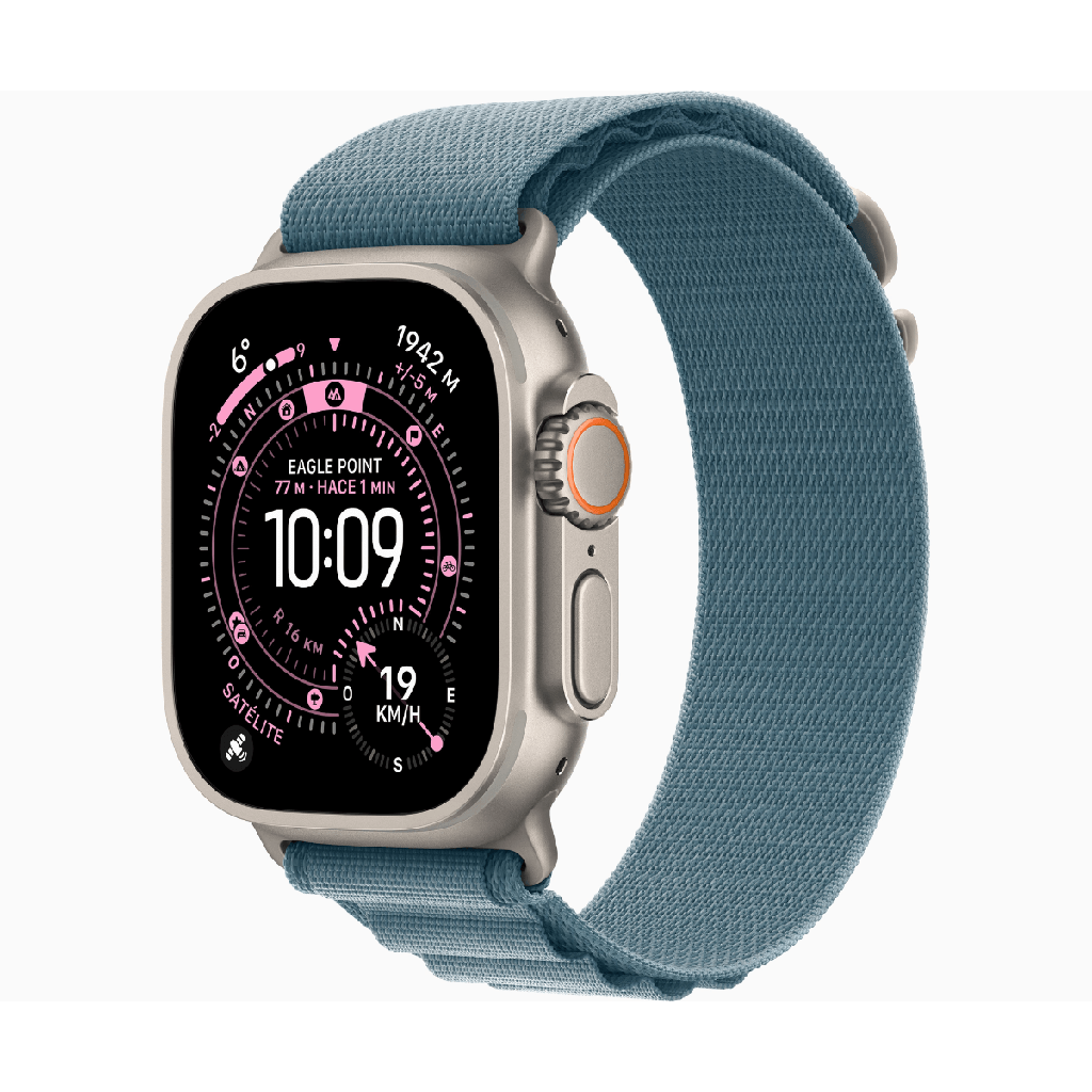 Apple Watch Ultra 3 GPS + Cellular 49mm Titanio Natural con Correa Alpine Loop Azul (Light Blue) - Talla M