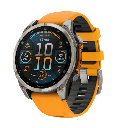 Garmin Fénix 8 AMOLED 51mm GPS Sapphire Titanio con Correa de Silicona Naranja