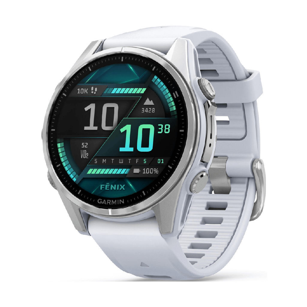 Garmin Fénix 8 AMOLED 43mm GPS Plateado con Correa de Silicona Blanca (White)
