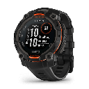 Relógio inteligente Garmin Instinct 3 Solar GPS de 45 mm, preto, com pulseira preta.