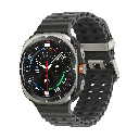 Montre connectée Samsung Galaxy Watch Ultra 2025 47 mm LTE Argent (Titanium Silver) et bracelet bleu marine gris foncé L705