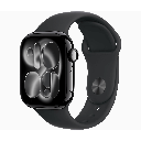 Apple Watch Series 11 GPS 42 mm Jet Black Aluminium und schwarzes Sportarmband – Größe M/L
