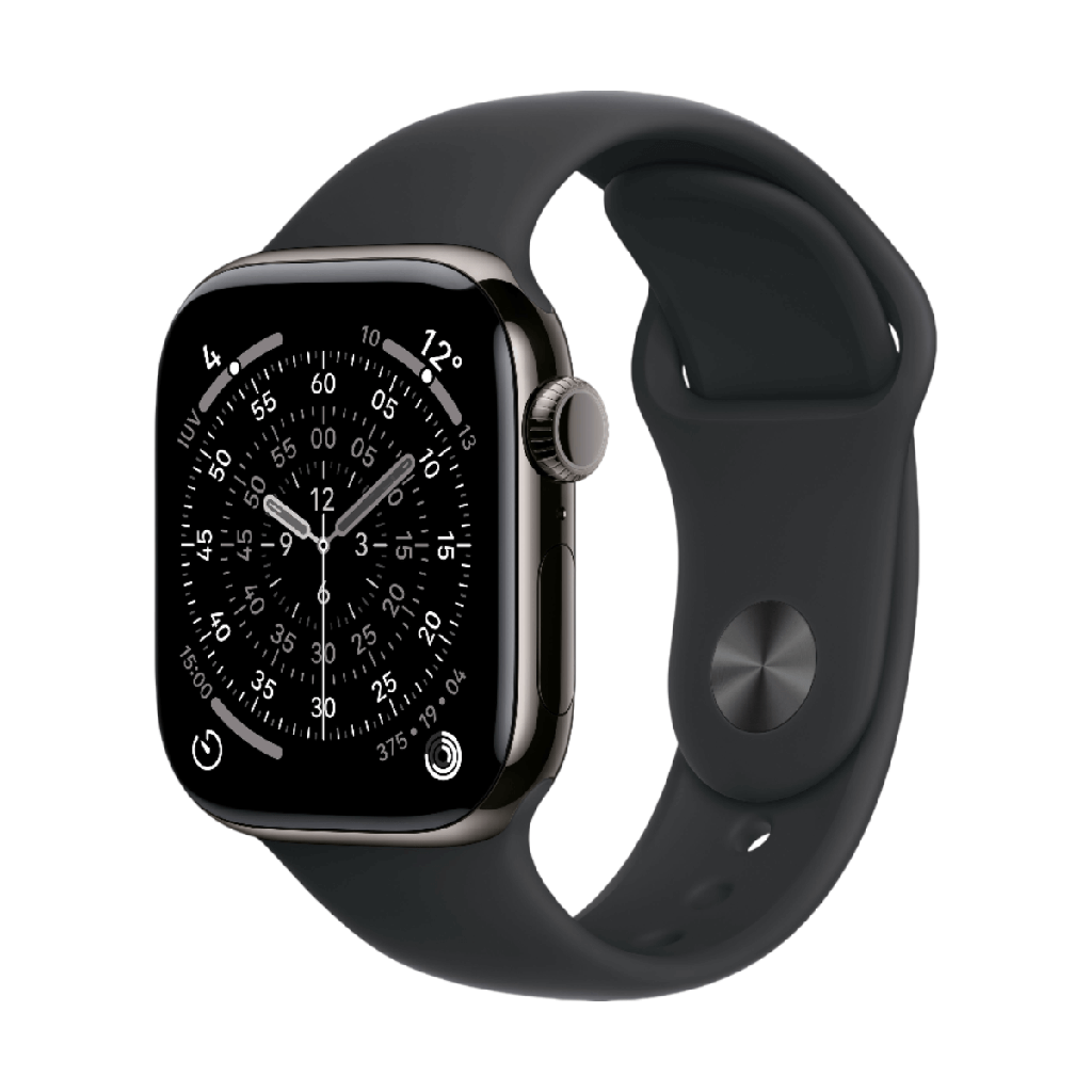 Apple Watch Series 11 GPS + Cellular 42 mm Jet Black Titanium e cinturino Sport Slate Black - Taglia S/M