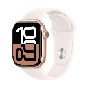 Apple Watch Series 10 GPS + Cellular 46mm Rose Gold Aluminum and Pink Sport Band (Light Blush) - Size M/L