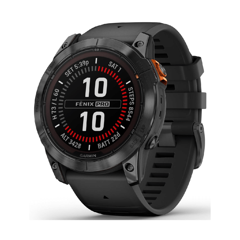 Garmin Fenix 7X Pro Solar 51mm GPS Grau mit schwarzem Armband