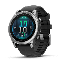 Garmin Fénix E AMOLED 47mm GPS Acero Inoxidable con Correa de Silicona Negra
