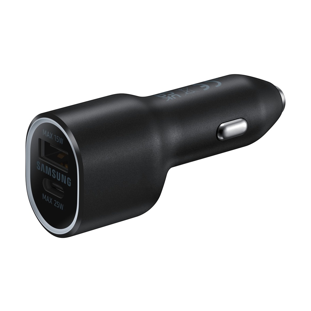 SAMSUNG POWER CAR CHARGER DUAL USB-C 25W + USB 15W BLACK EP-L4020NBEGEU