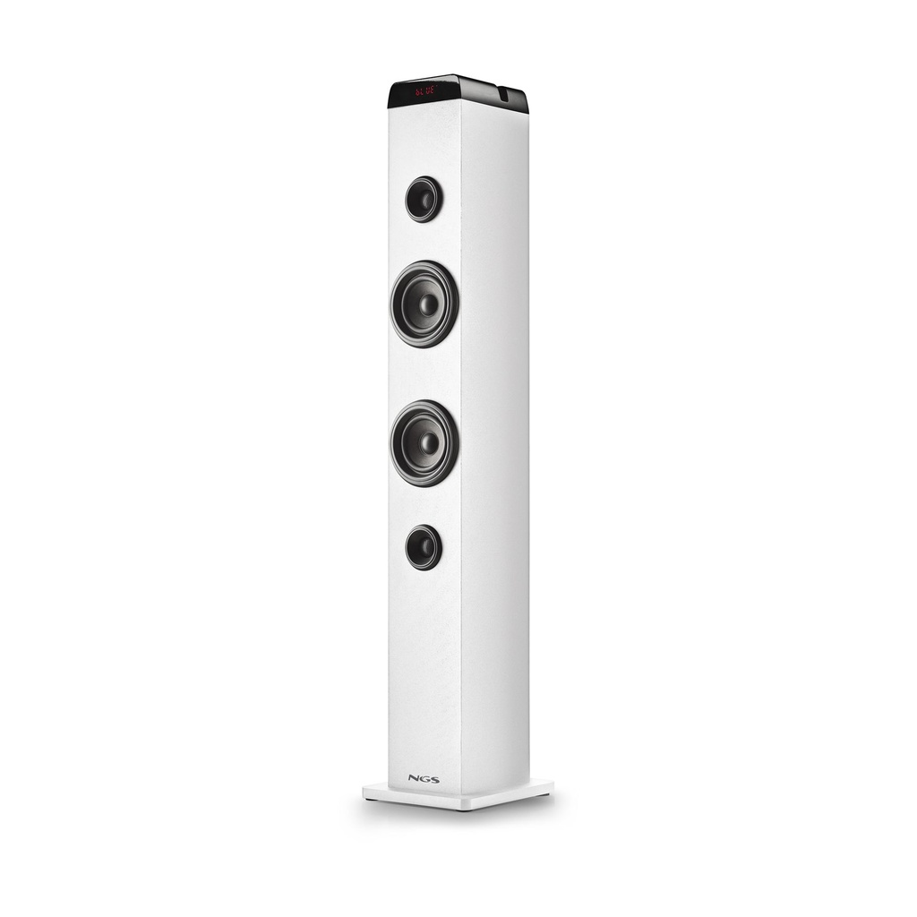 Torre de Sonido con Bluetooth NGS SKY CHARM PRO/ 80W/ 2.0/ Blanca