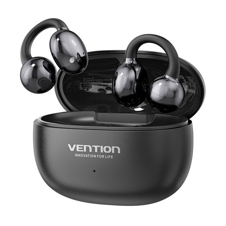 Auriculares Bluetooth Vention Echo Clip A11 Pro con estuche de carga/ Autonomía 6h/ Negro