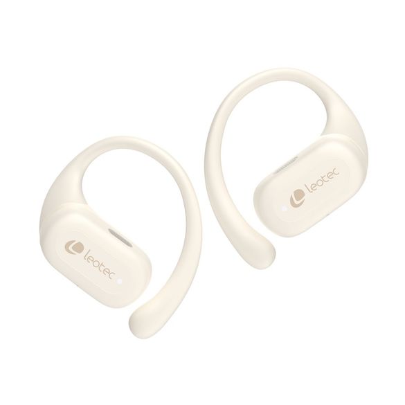 Auriculares Deportivos Bluetooth Leotec Open Air Zenith Sport con estuche de carga/ Autonomía 6.5h/ Beige
