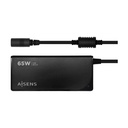 Cargador de Portátil Aisens ASLC-65WAUTO-BK/ 65W/ Automático/ 9 Conectores/ Voltaje 18.5-20V/ 1 USB QC3.0